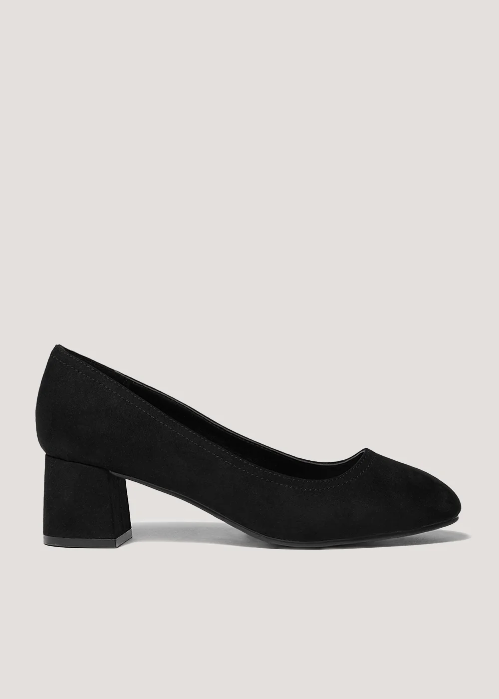 Black Round Toe Block Heels - Size 7 Image 1