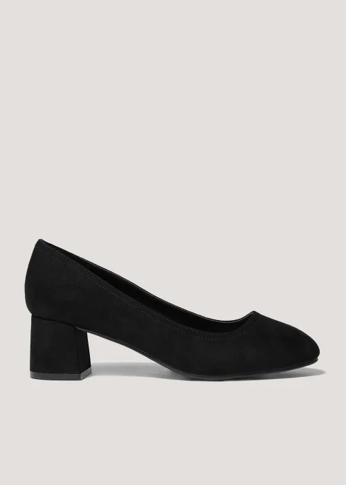 Black Round Toe Block Heels - Size 7 Image 1