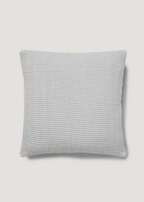 Grey Ribbed Waffle Cushion (55cm x 55cm) Image 1