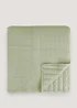 Green Ribbed Waffle Bedspread (220cm x 220cm) Image 1