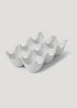 White Speckled Ceramic Egg Holder (10cm x 15.5cm) Image 1