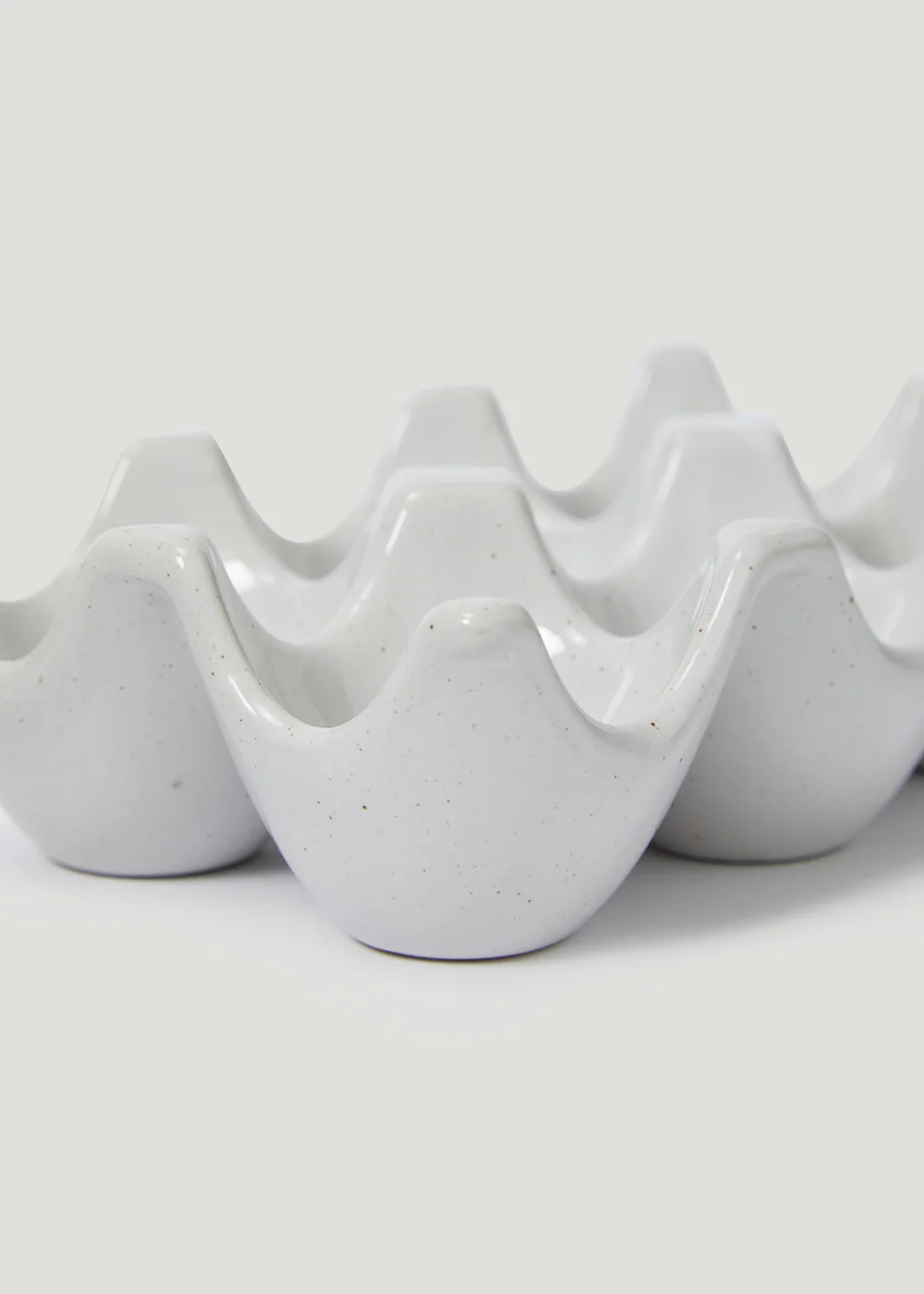 White Speckled Ceramic Egg Holder (10cm x 15.5cm) Image 2