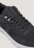 Grey Knitted Sports Trainers - Size 6 Image 2