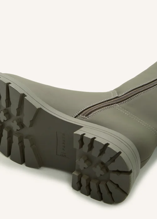 Khaki Chunky Cleated Knee High Boots - Size 3 Image 2