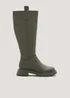 Khaki Chunky Cleated Knee High Boots - Size 3 Image 1