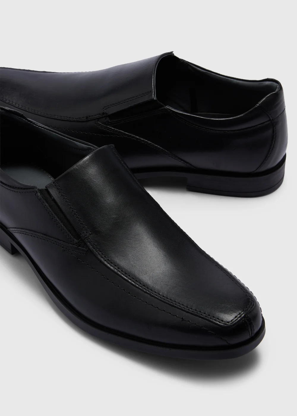 Soleflex Black Real Leather Apron Shoes - 6 Image 2