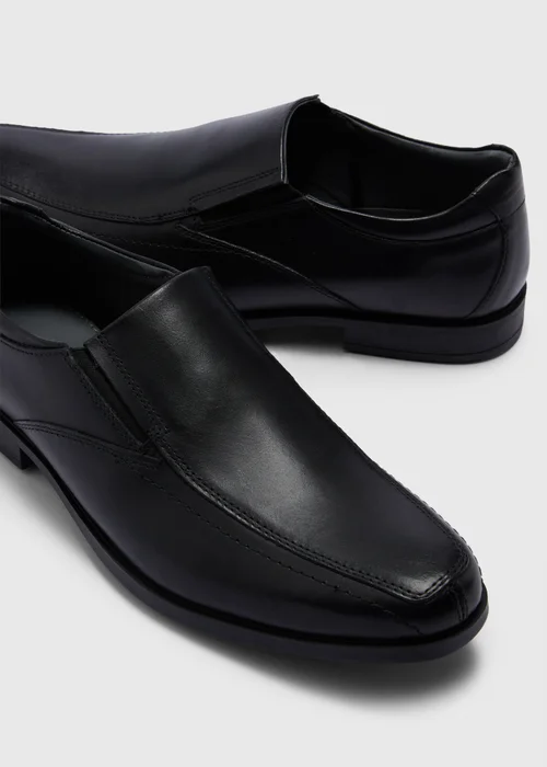 Soleflex Black Real Leather Apron Shoes - 6 Image 2