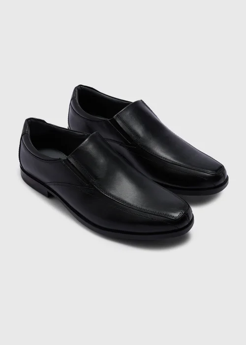 Soleflex Black Real Leather Apron Shoes - 6 Image 1