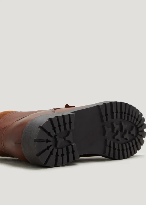 Brown Leather Faux Fur Lined Boots - Size 6 Image 2