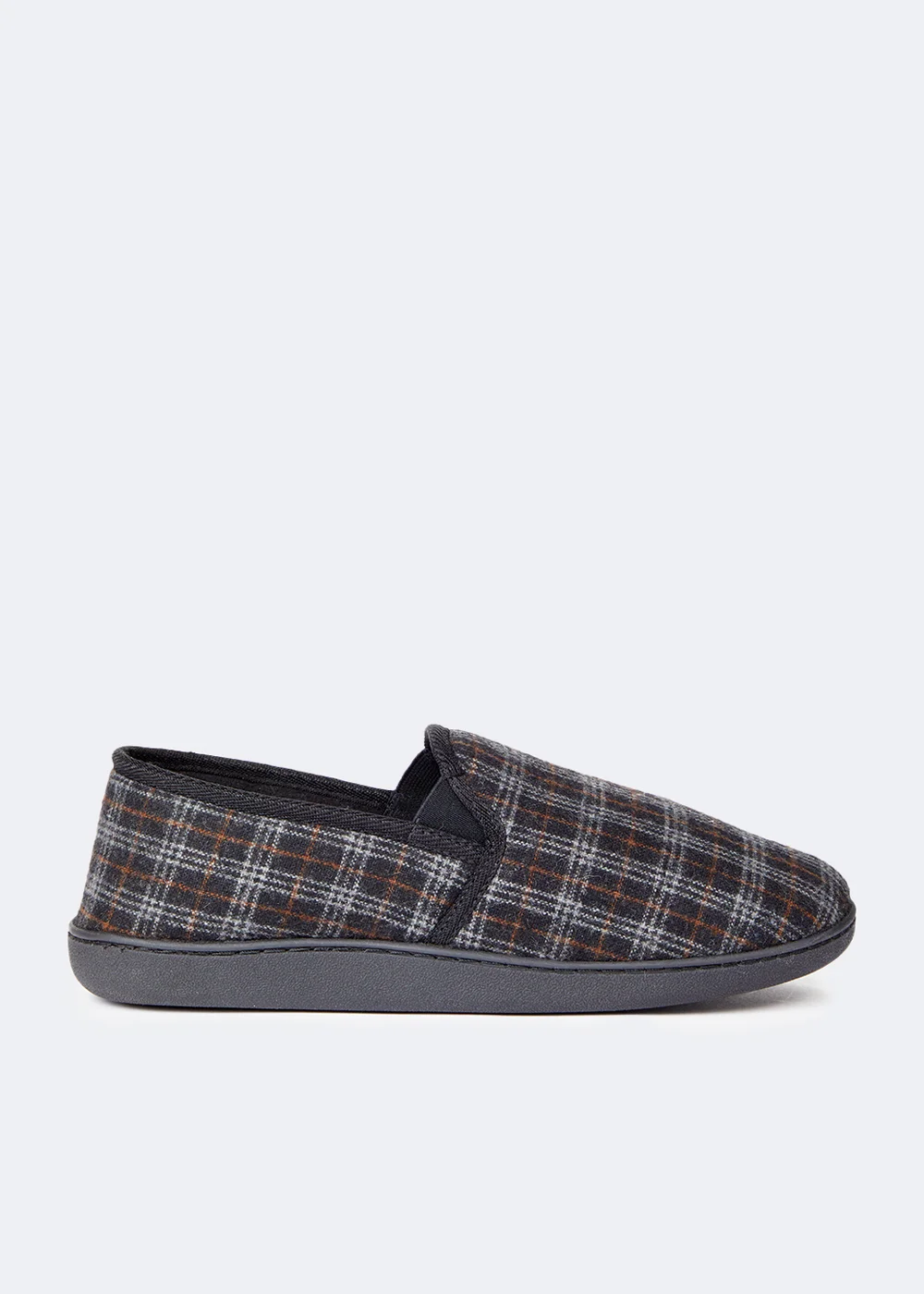 Black Check Twin Gusset Slippers - 7 Image 1
