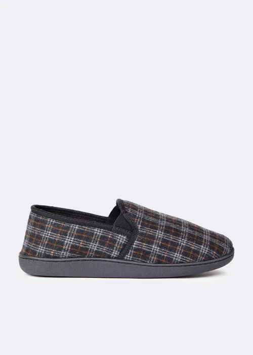 Black Check Twin Gusset Slippers - 7 Image 1