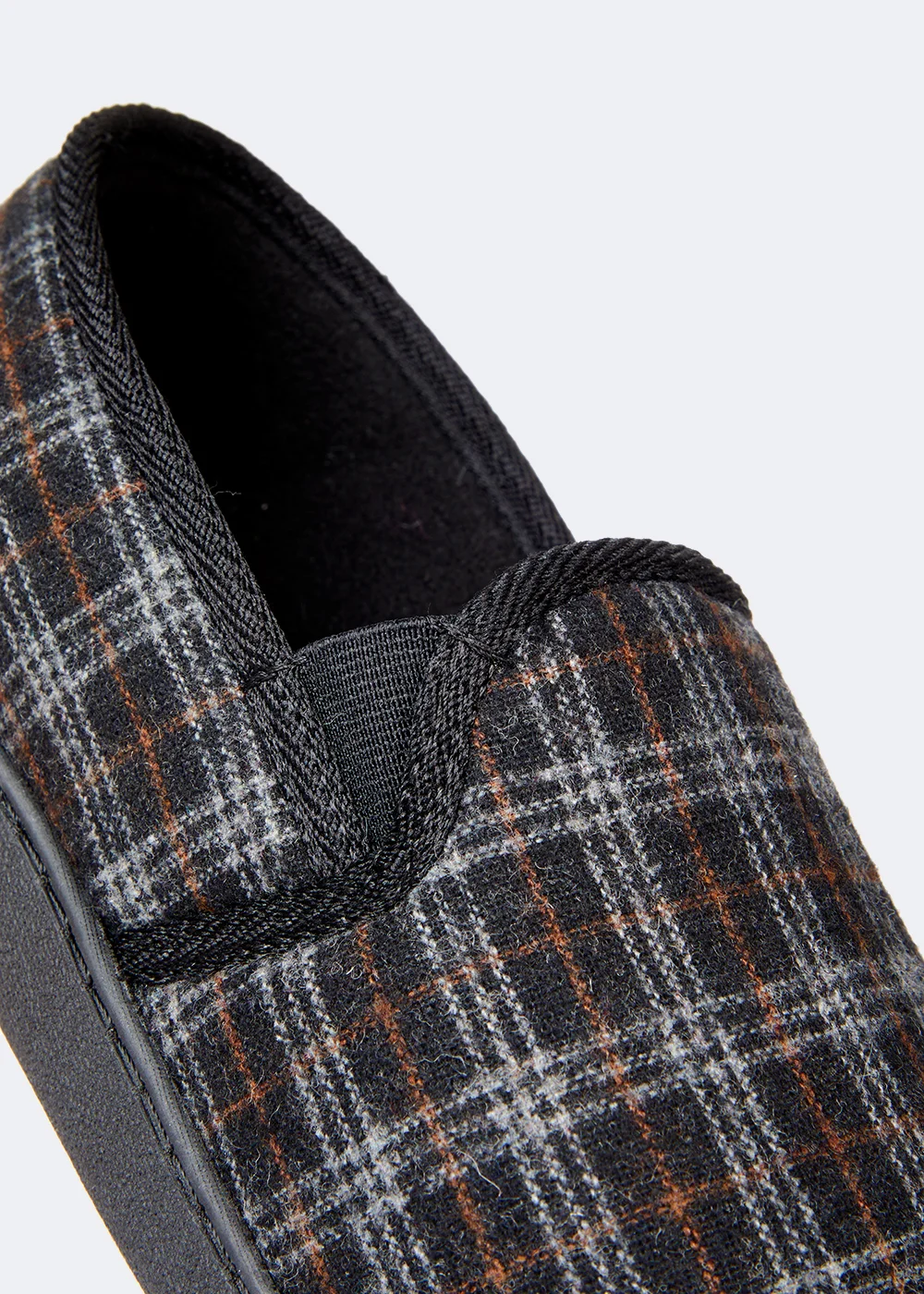 Black Check Twin Gusset Slippers - 7 Image 2