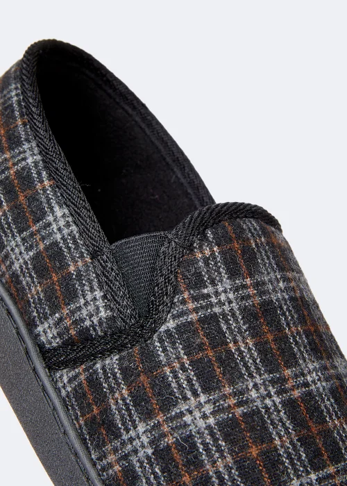 Black Check Twin Gusset Slippers - 7 Image 2