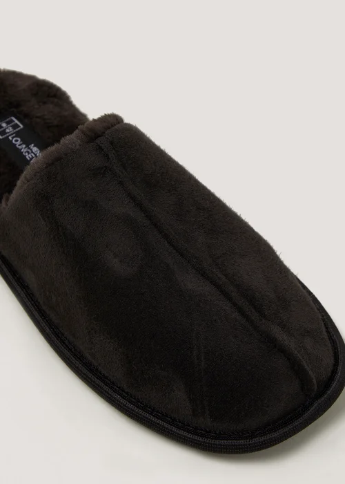 Black Faux Fur Mule Slippers - Size 6 Image 2