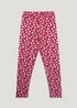 Girls Burgundy Leopard Print Leggings (4-13yrs) - Age 4 Years Image 1