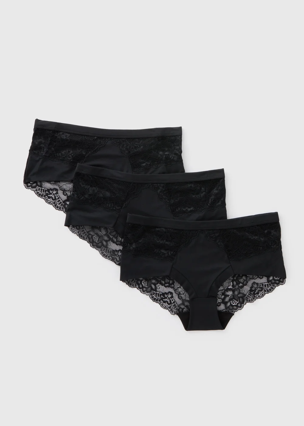 3 Pack Black Lace Midi Knickers - 8 Image 1