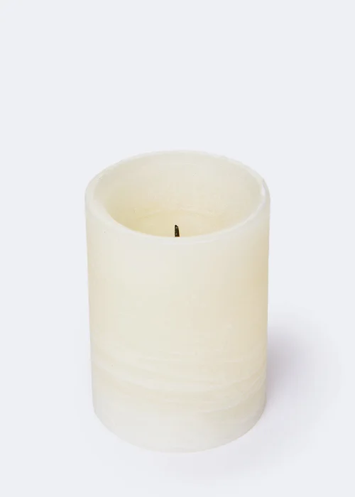Small LED Candle with Wick (10cm x 7.5cm) Image 1