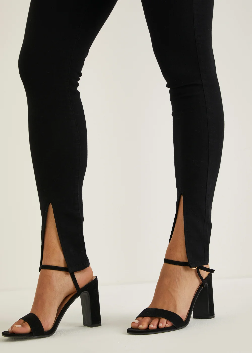 Rosie Black Split Leg Jeggings - Size 08 29 leg Image 3