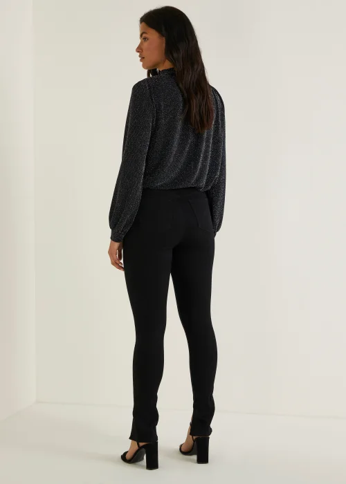 Rosie Black Split Leg Jeggings - Size 08 29 leg Image 5