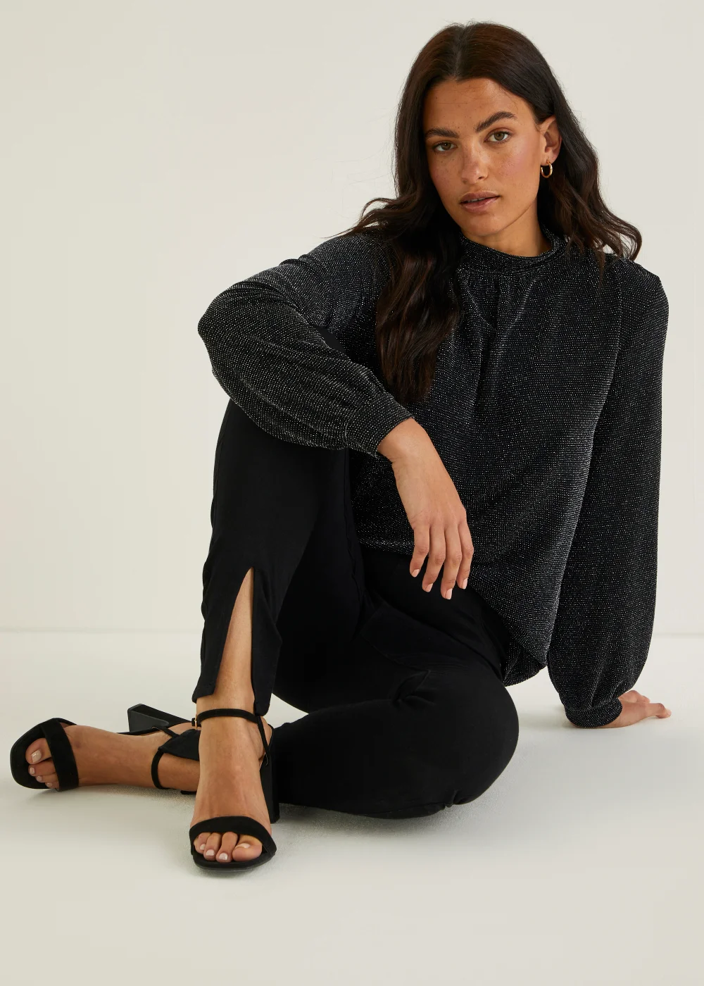 Rosie Black Split Leg Jeggings - Size 08 29 leg Image 4