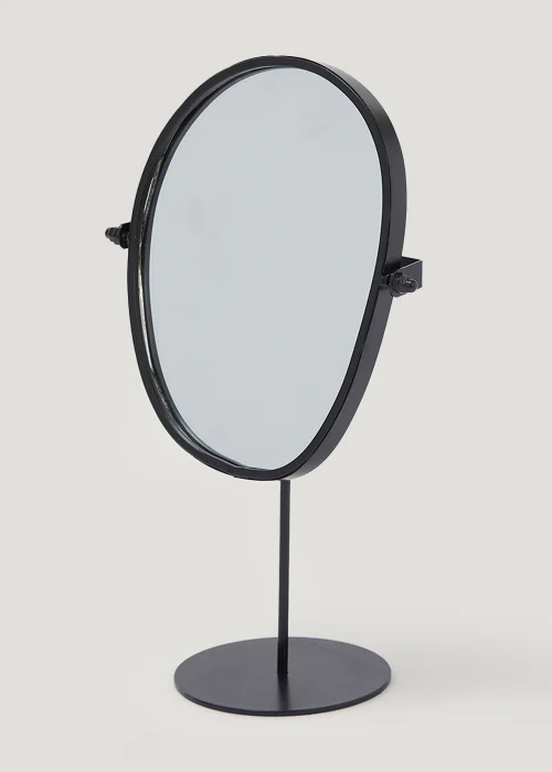 Black Pebble Pedestal Mirror (29cm x 17cm) Image 1