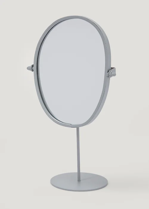 Grey Pebble Pedestal Mirror (29cm x 17cm) Image 1