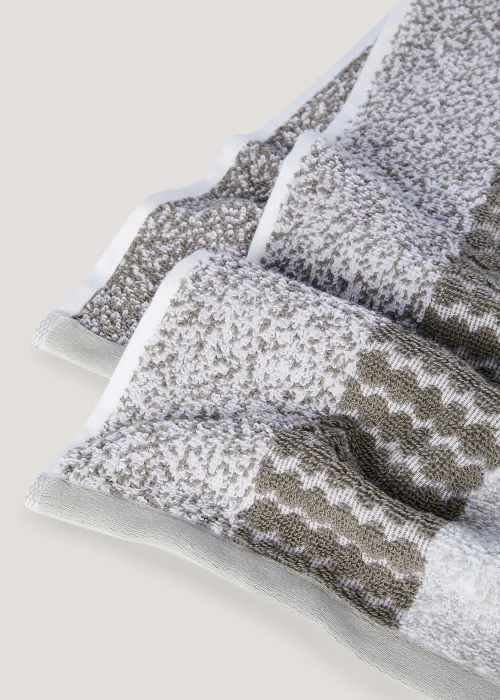 Grey Stripe 100% Cotton Towels - Hand Towel Image 4