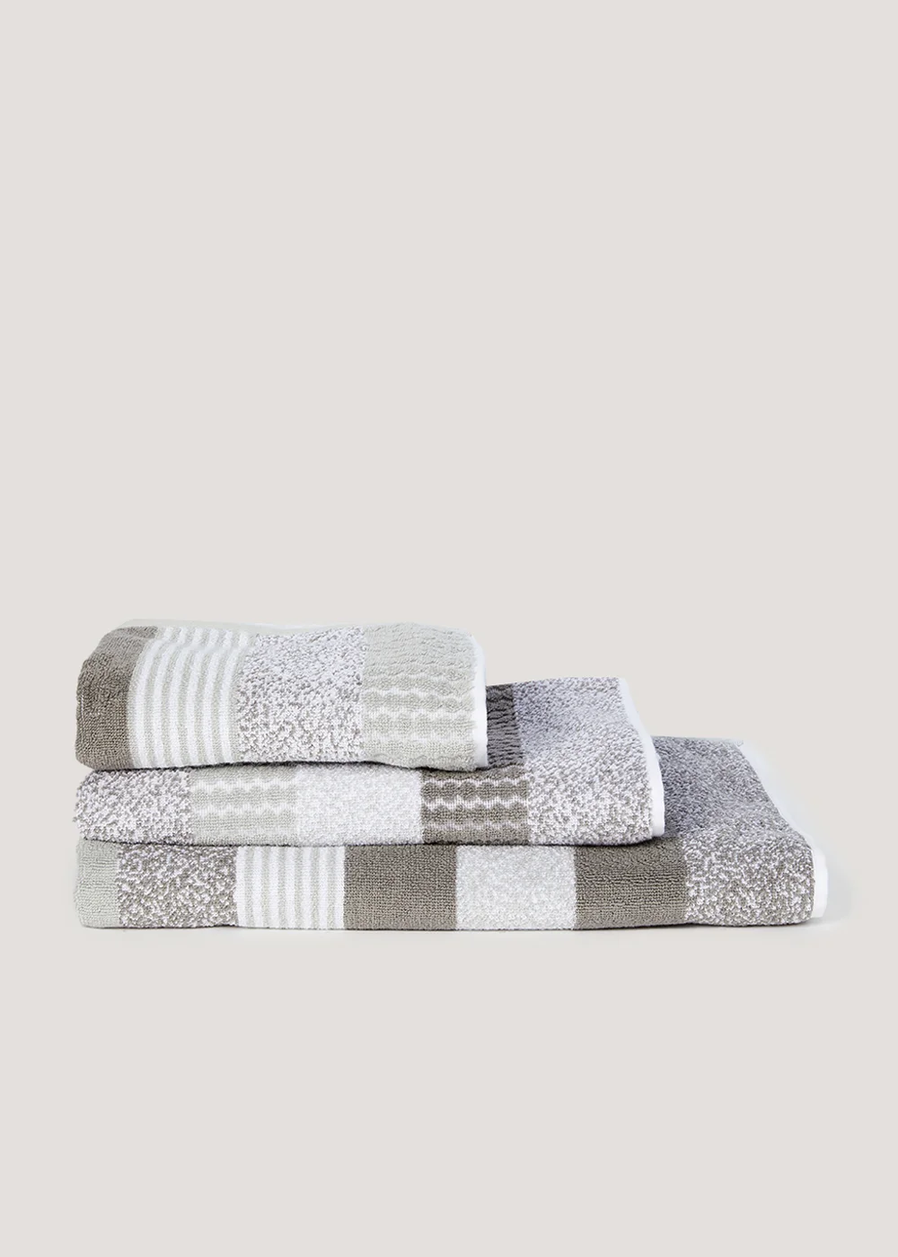 Grey Stripe 100% Cotton Towels - Hand Towel Image 3