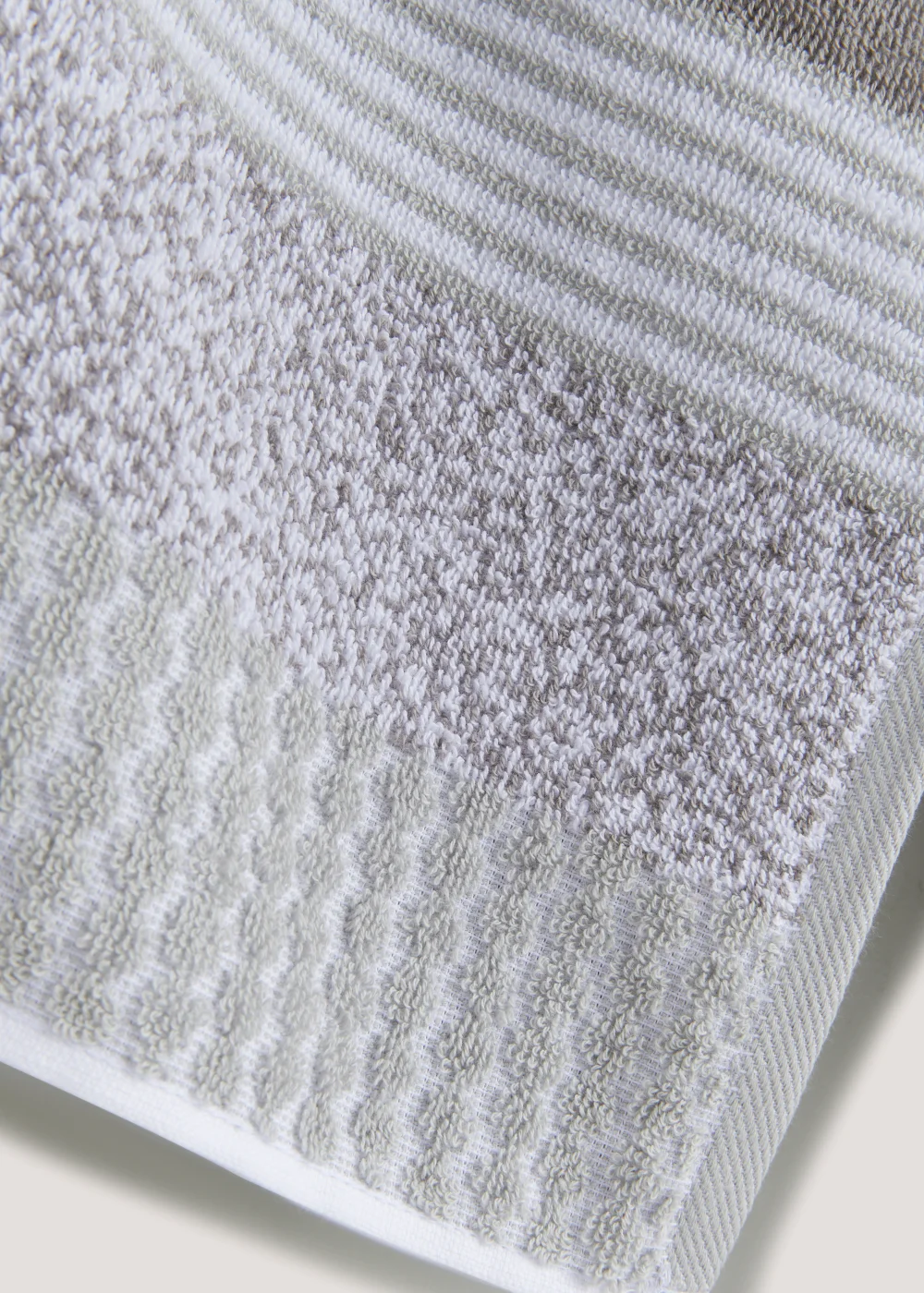 Grey Stripe 100% Cotton Towels - Hand Towel Image 2