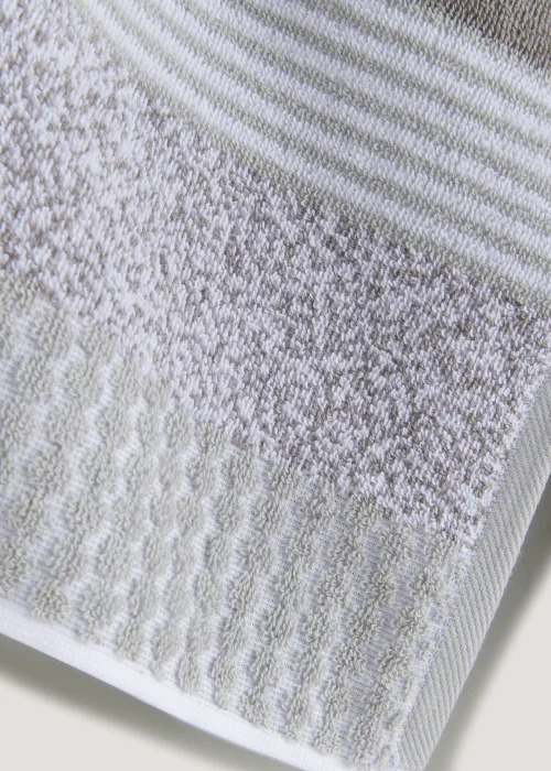 Grey Stripe 100% Cotton Towels - Hand Towel Image 2
