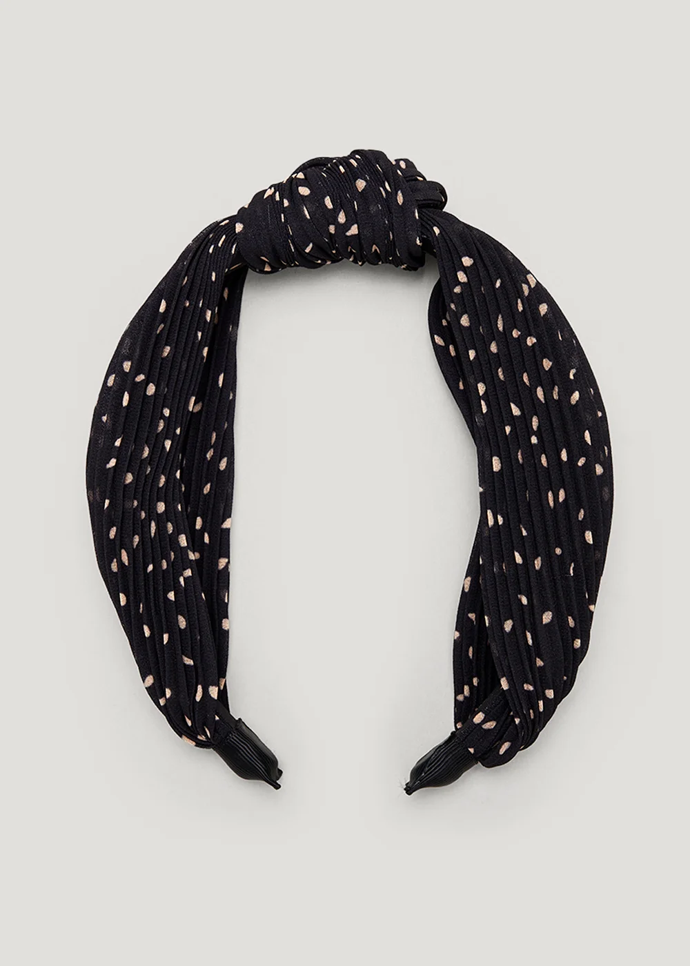 Black Polka Dot Knot Headband - One Size Image 1