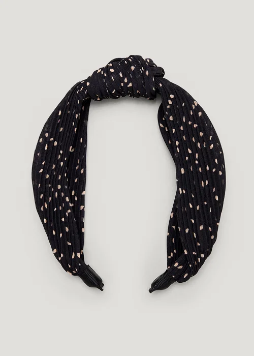 Black Polka Dot Knot Headband - One Size Image 1