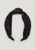 Black Polka Dot Knot Headband - One Size Image 1