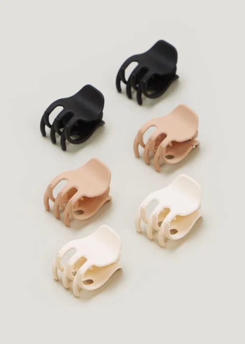 6 Pack Mini Matte Hair Claws - One Size Image 1
