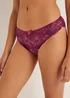 Burgundy Embroidered High Leg Knickers - Size 8 Image 2