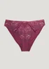 Burgundy Embroidered High Leg Knickers - Size 8 Image 4