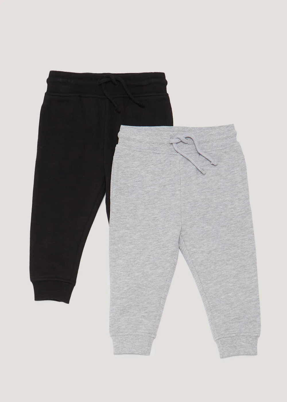 Kids 2 Pack Grey & Black Joggers (9mths-6yrs) - 9-12 months Image 1