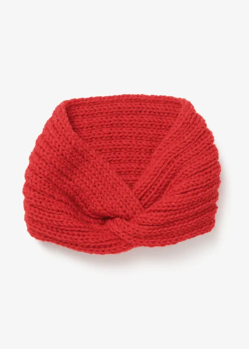Girls Red School Uniform Knitted Bandeau Headband - One Size Image 2