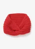 Girls Red School Uniform Knitted Bandeau Headband - One Size Image 2