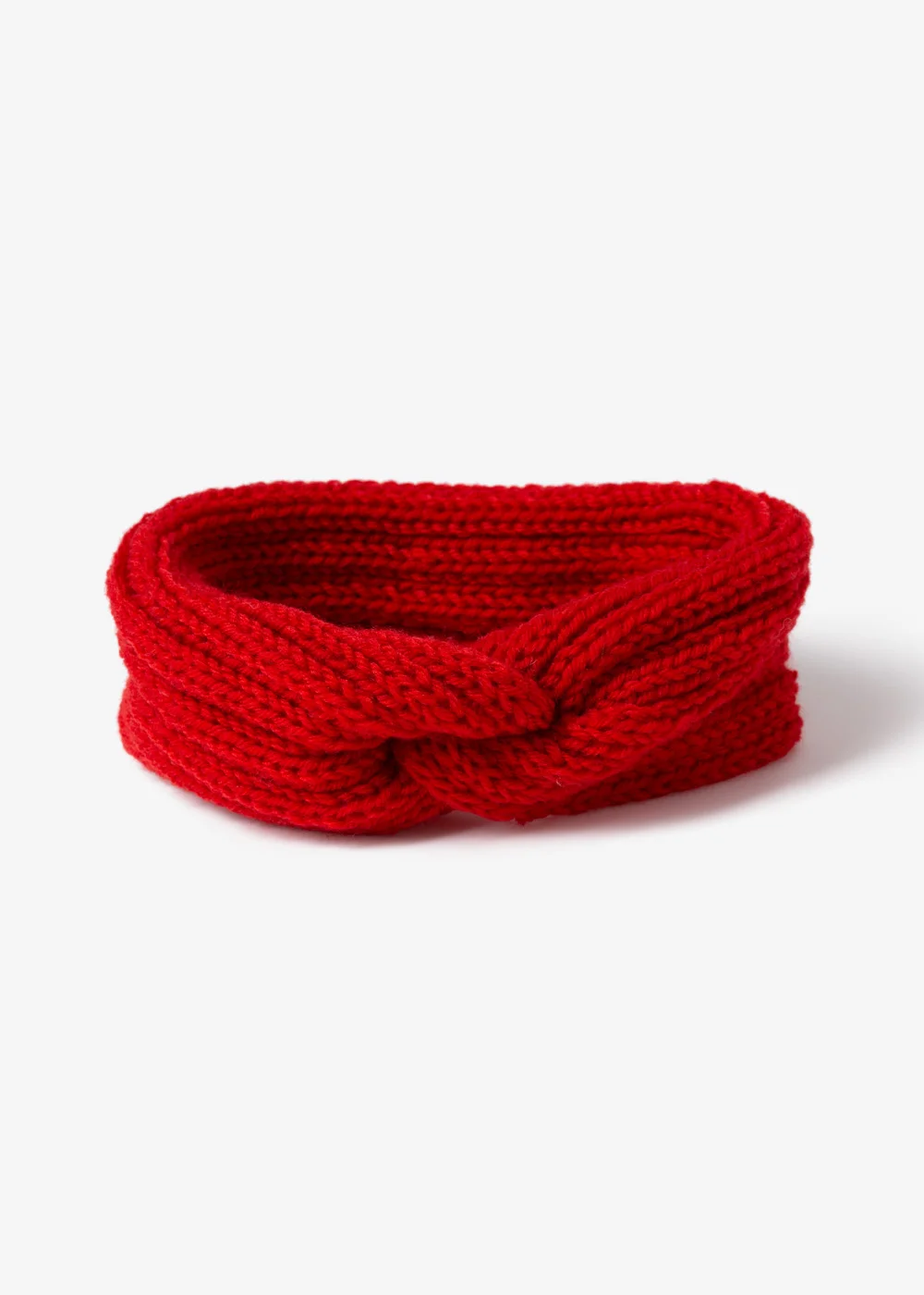 Girls Red School Uniform Knitted Bandeau Headband - One Size Image 1