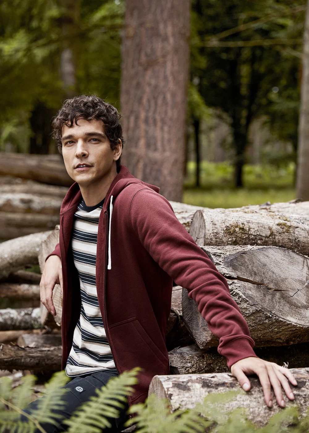 Red Essential Zip Up Hoodie - S Image 4