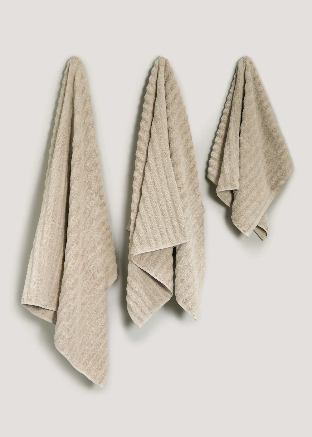 100% Cotton Natural Ribbed Towels - Hand Towel Image 1