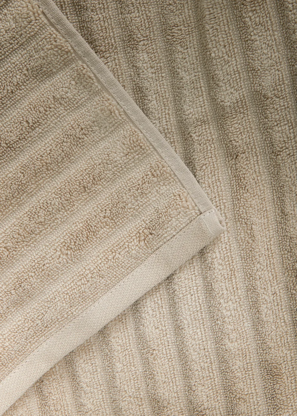 100% Cotton Natural Ribbed Towels - Hand Towel Image 2