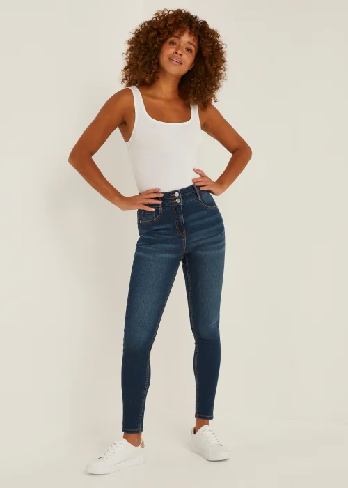 April Dark Wash Push Up Super Skinny Jeans - Size 8 Image 1