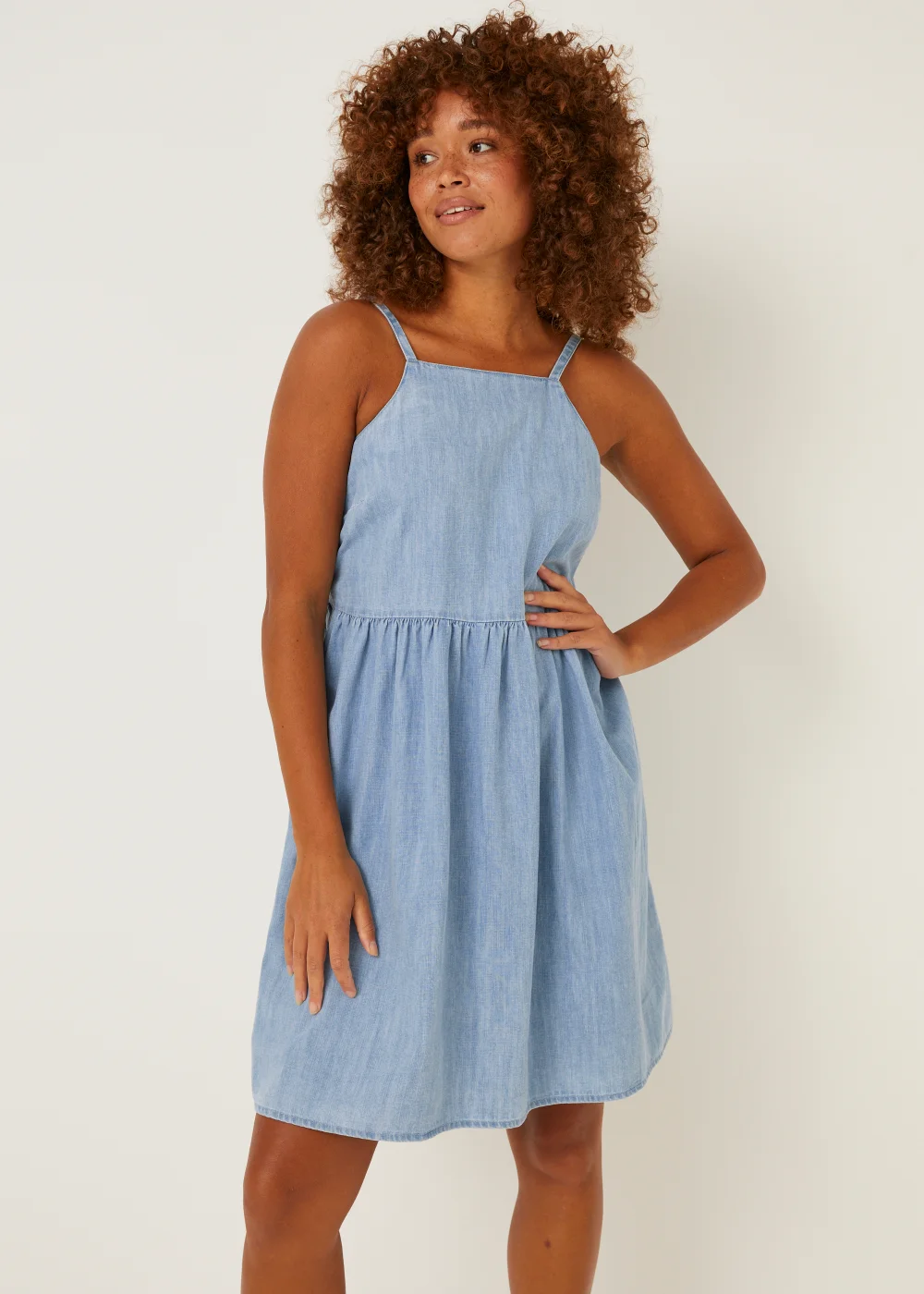 Light Wash Denim Cami Dress - 8 Image 1