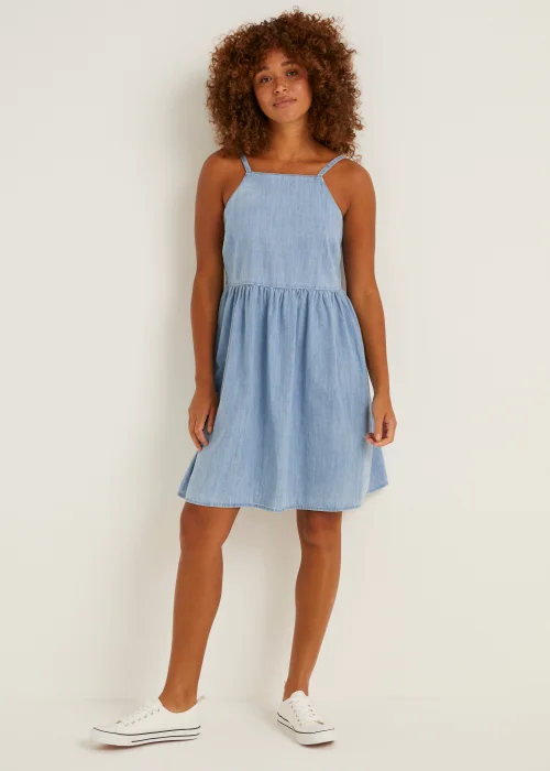 Light Wash Denim Cami Dress - 8 Image 3