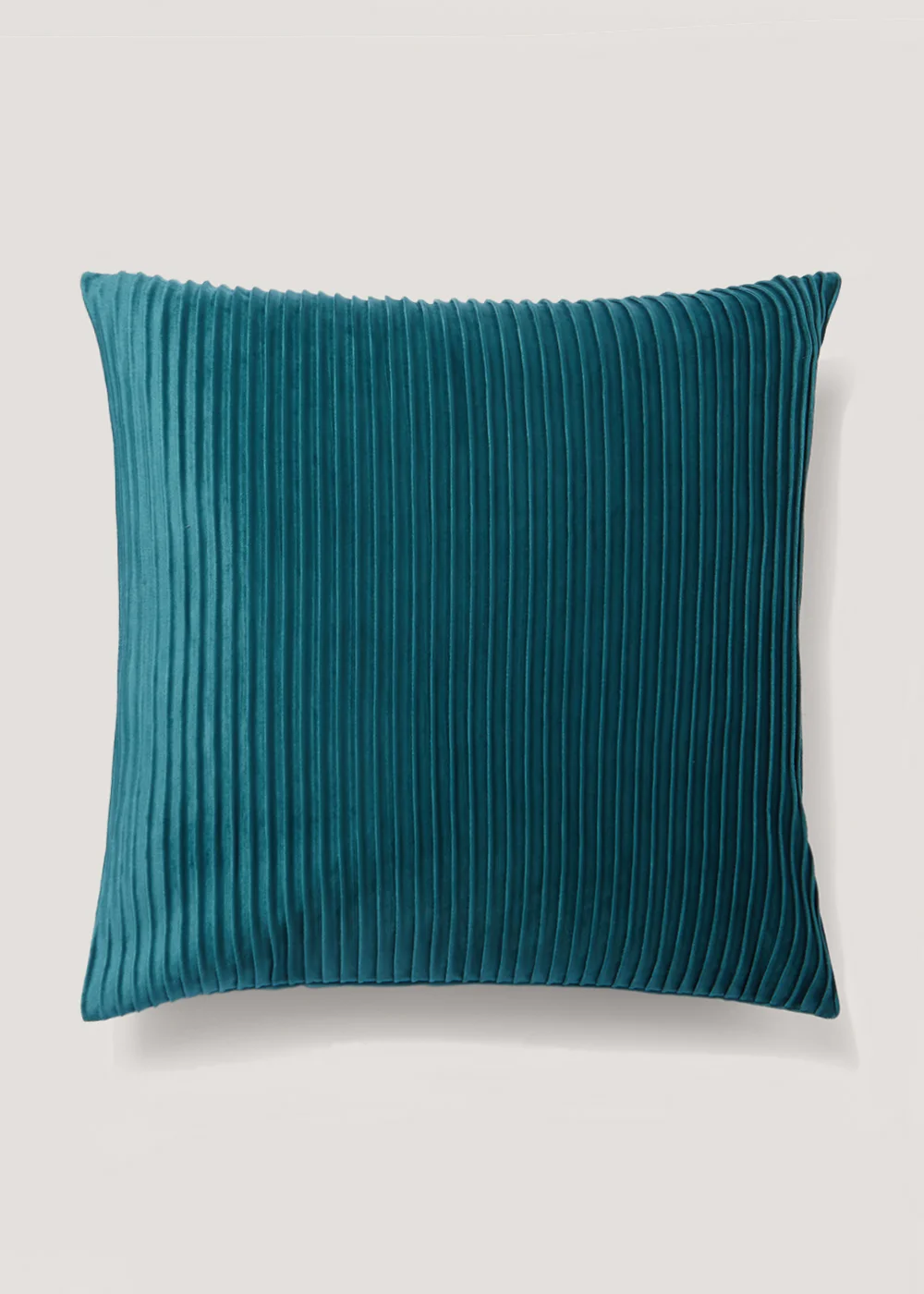 Teal Pleated Velvet Cushion (50cm x 50cm) Image 1