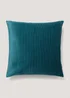 Teal Pleated Velvet Cushion (50cm x 50cm) Image 1