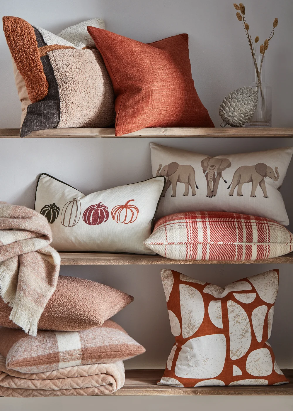 Orange Linen-Look Cushion (43cm x 43cm) Image 2
