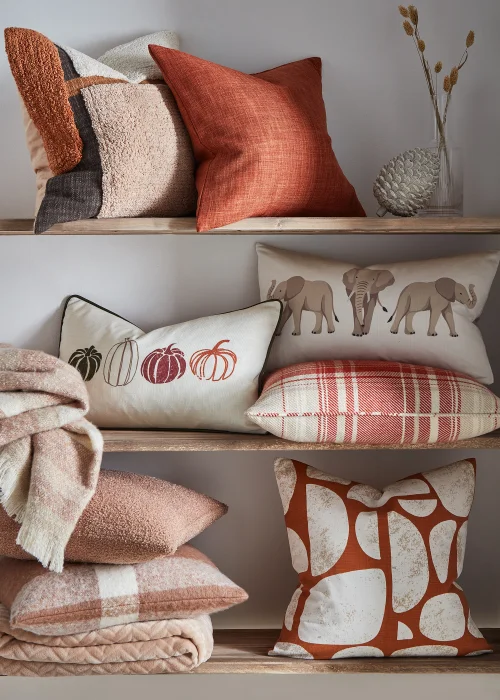 Orange Linen-Look Cushion (43cm x 43cm) Image 2